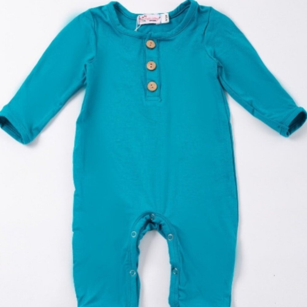 Teal Bamboo Romper